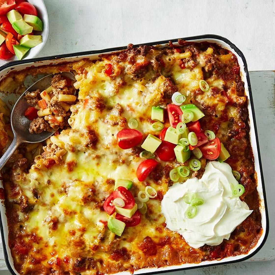 Cheesy taco pasta bake recipe