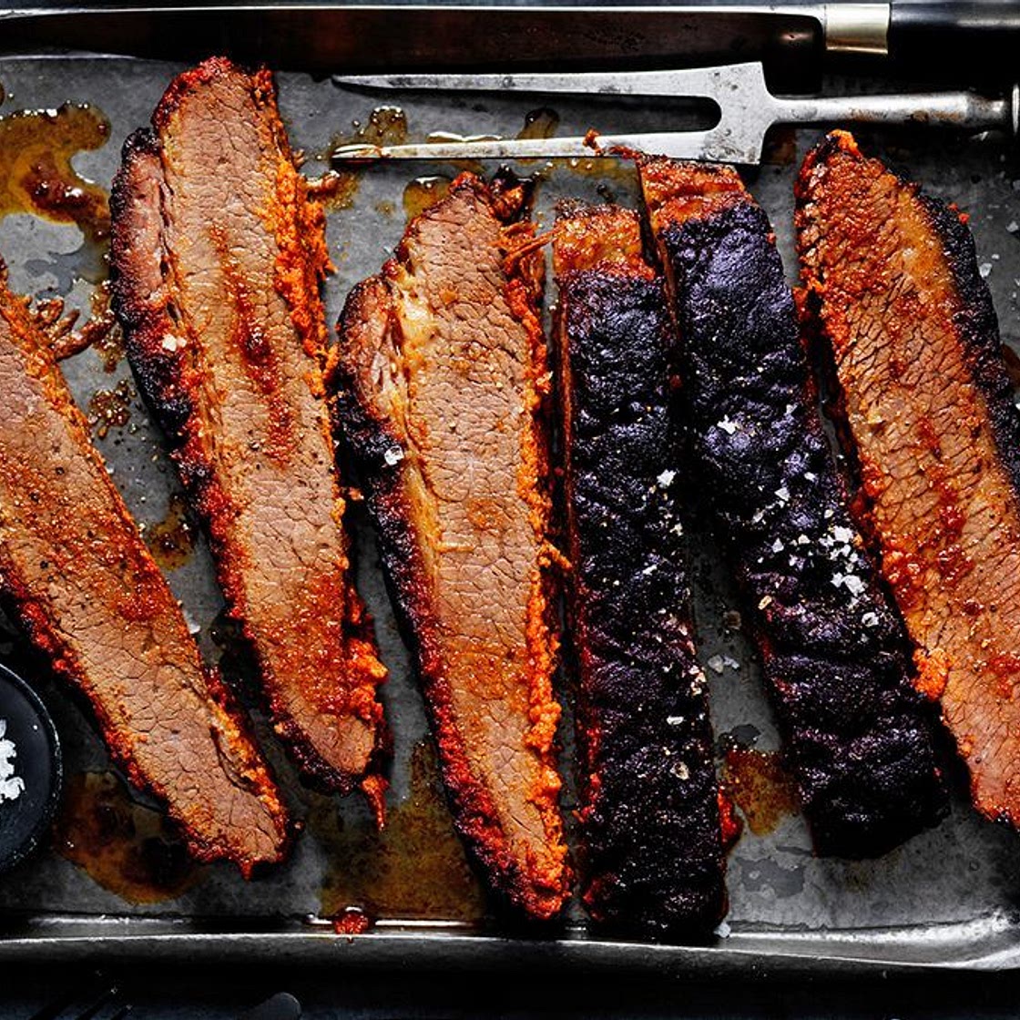 Slow-roasted brisket with aromatic spice rub