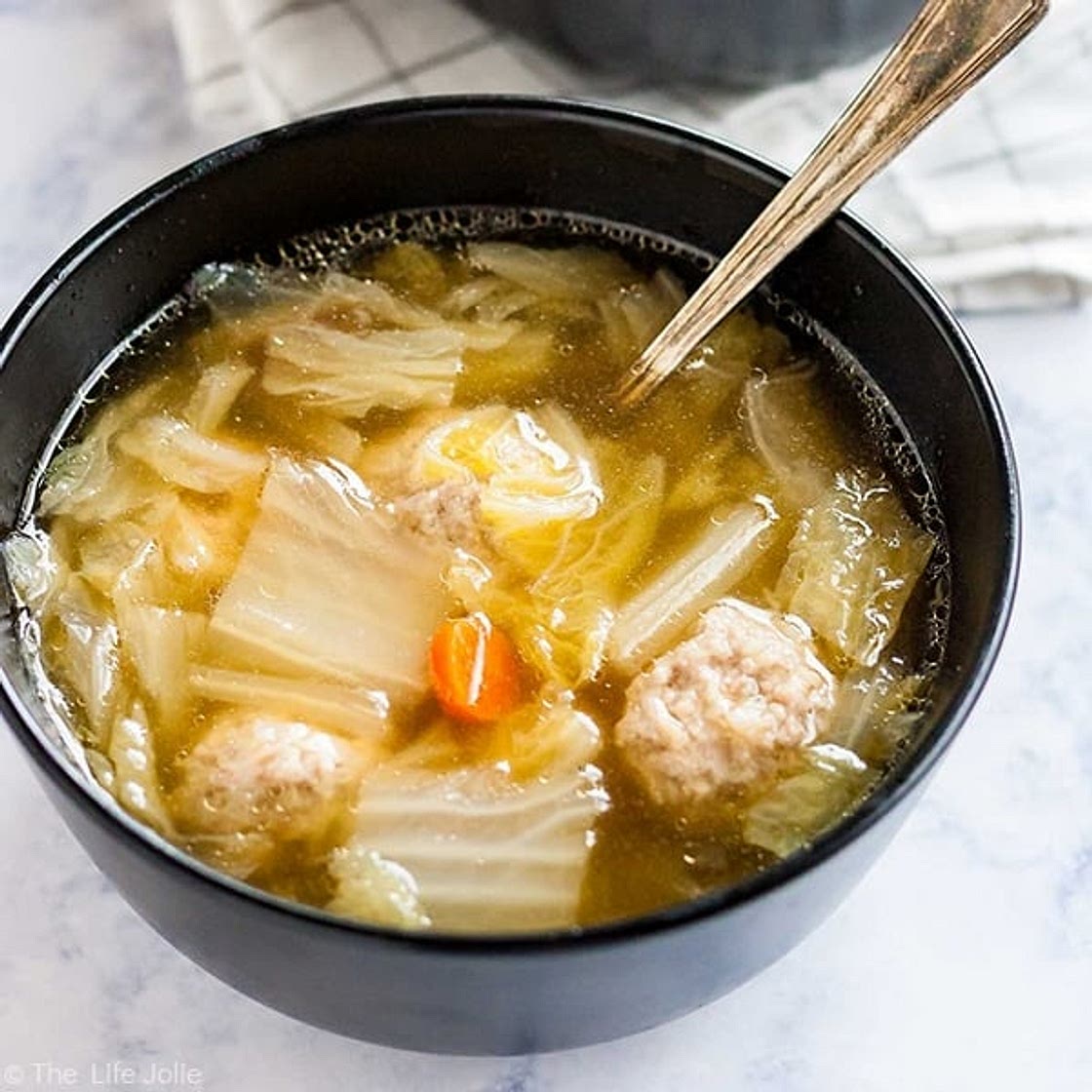Cabbage and Pork Meatball Soup