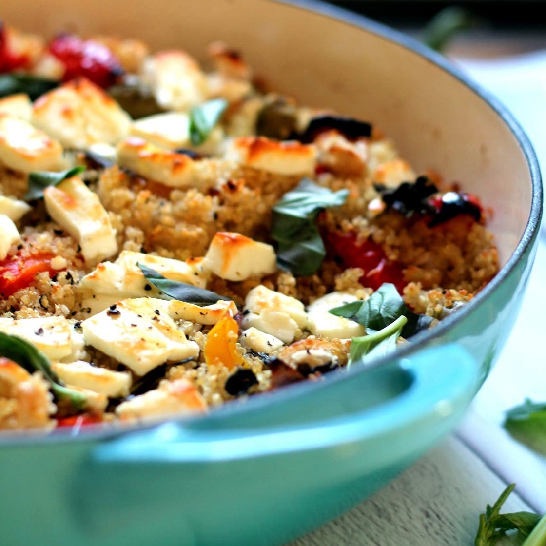 Roasted Vegetable & Feta Cheese Quinoa Bake