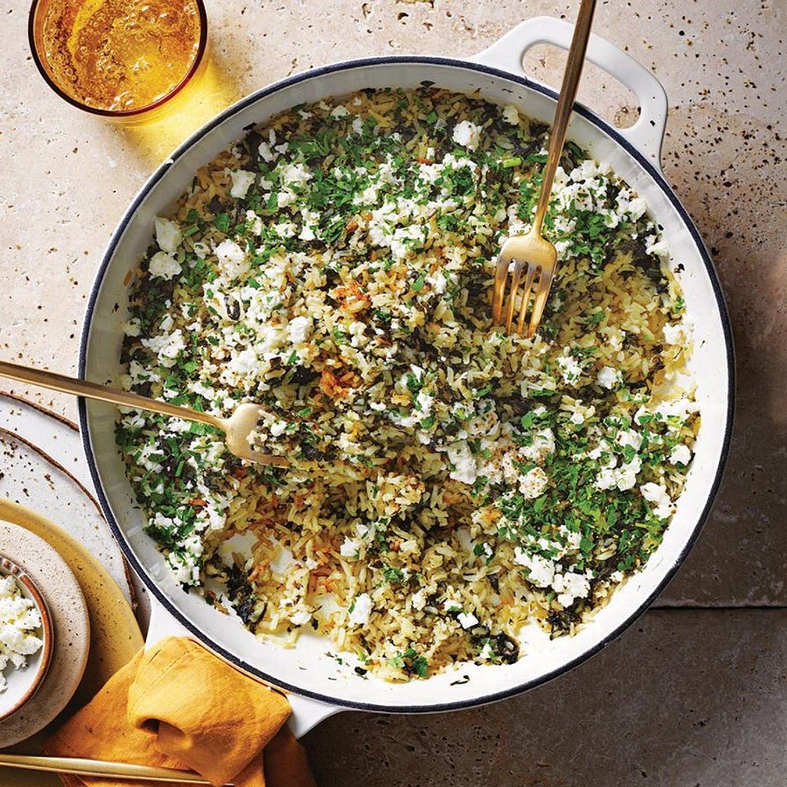 Spanakorizo (Greek spinach rice)