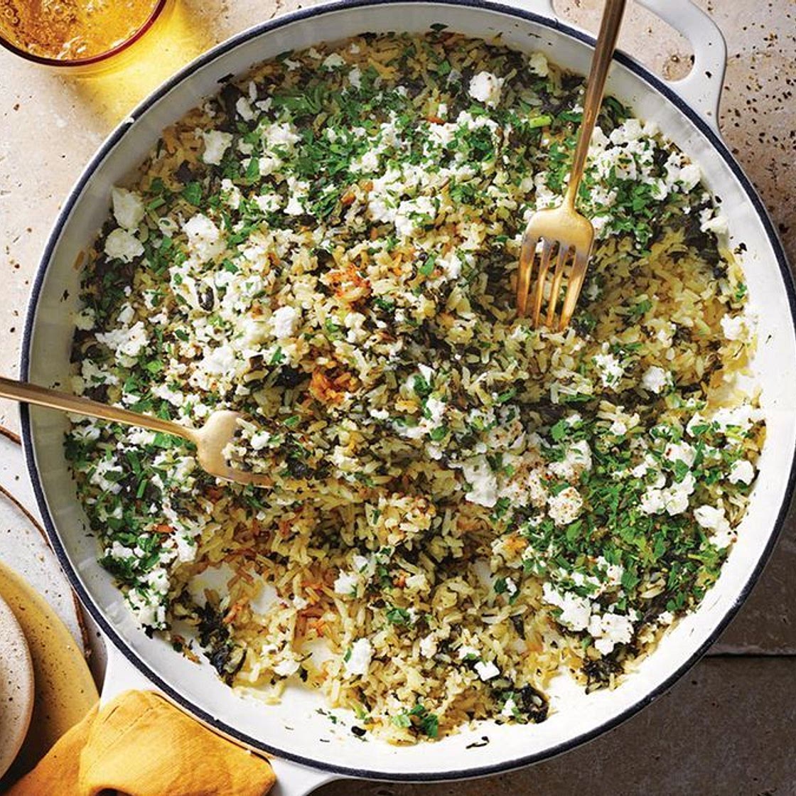 Spanakorizo (Greek spinach rice)