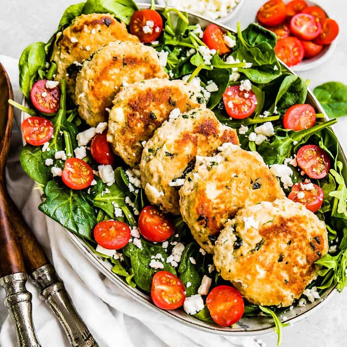 Feta and Spinach Chicken Patties