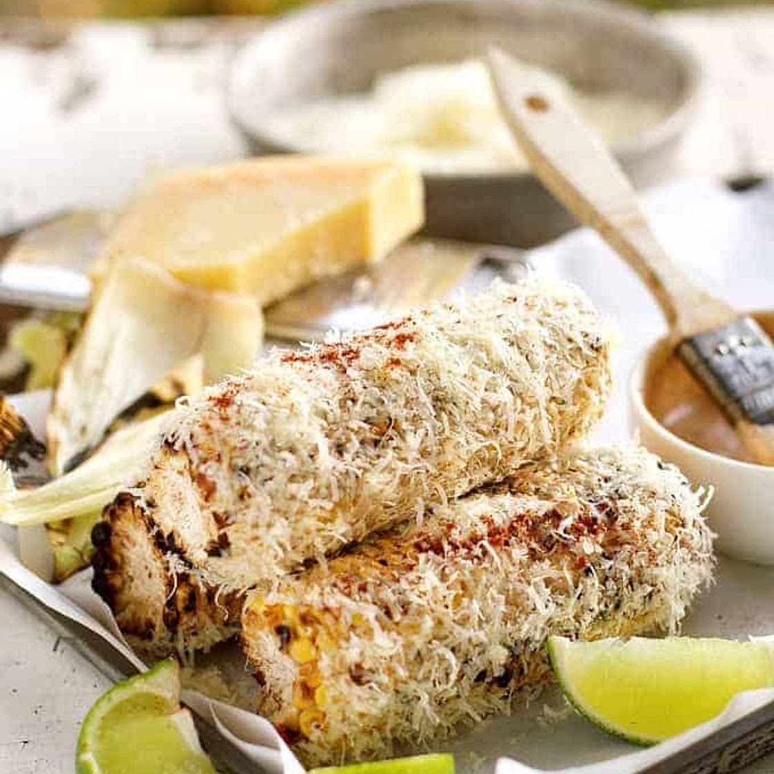 Grilled Mexican Corn with Chipotle Adobo Sauce (Mexicano Restaurant Copycat)