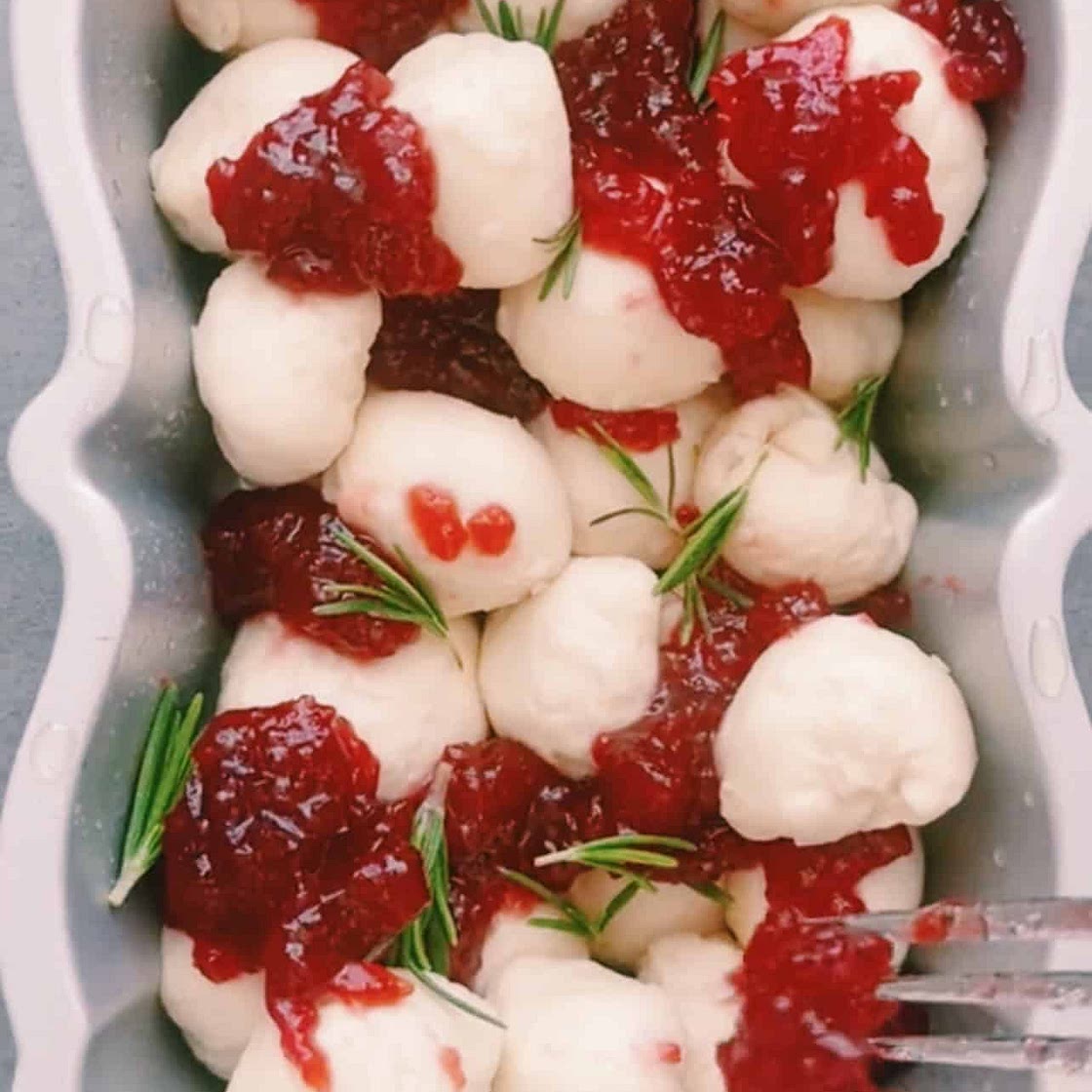 Cranberry Brie Rosemary Pull Apart Pastry