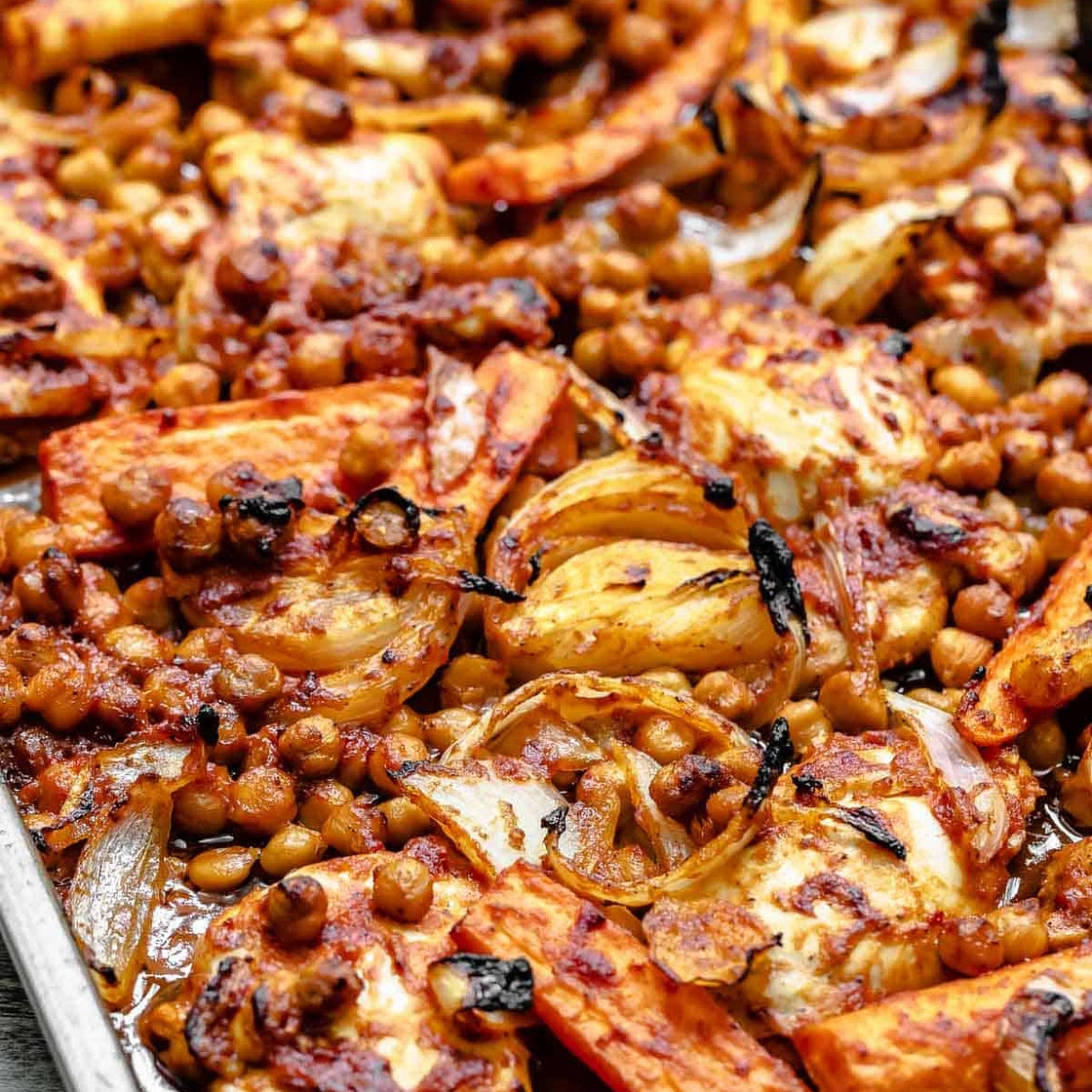 Sheet Pan Smoked Paprika Chicken with Chickpeas