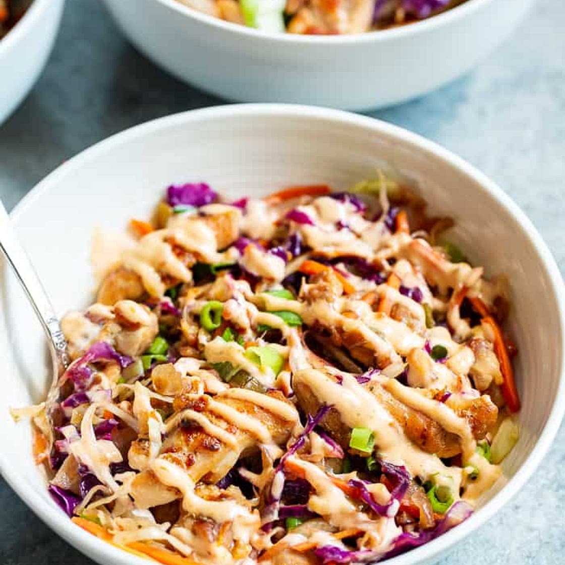 Paleo Egg Roll Bowls with Chicken {Whole30, Keto}