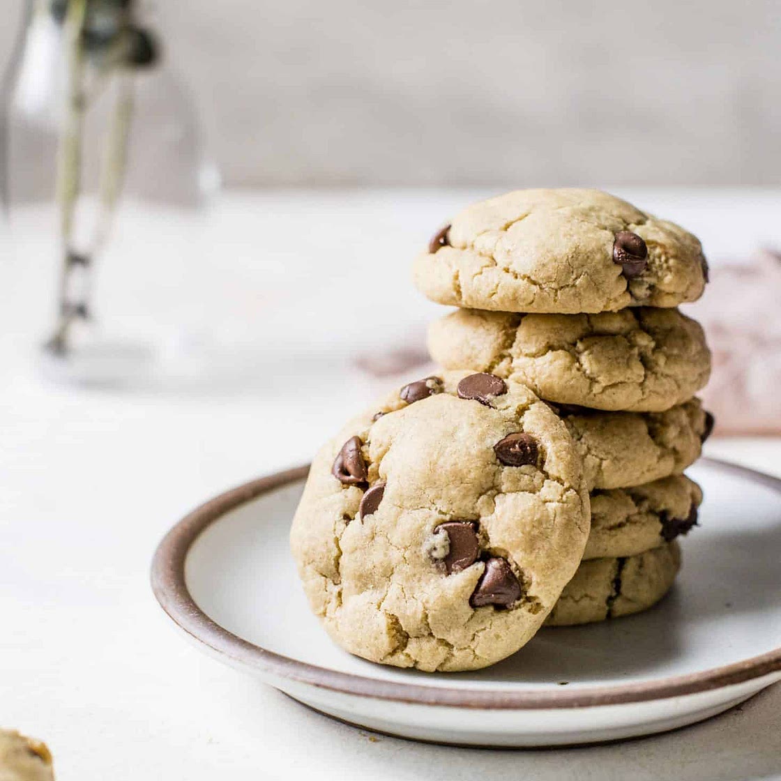 Puffy Peanut Butter Cookies with Chocolate Chips