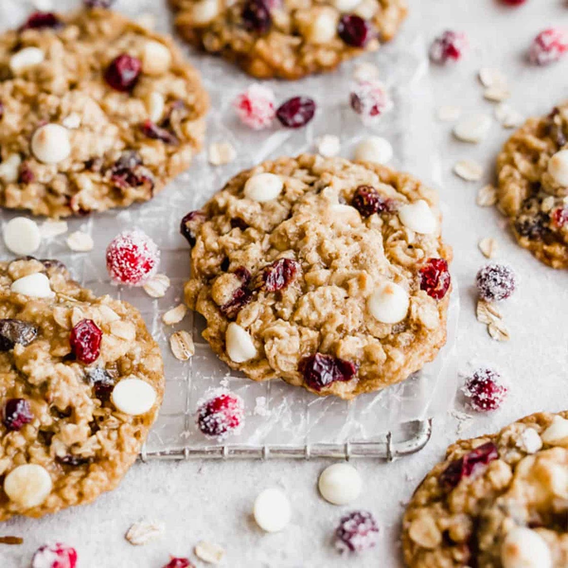 White Chocolate Cranberry Oatmeal Cookies