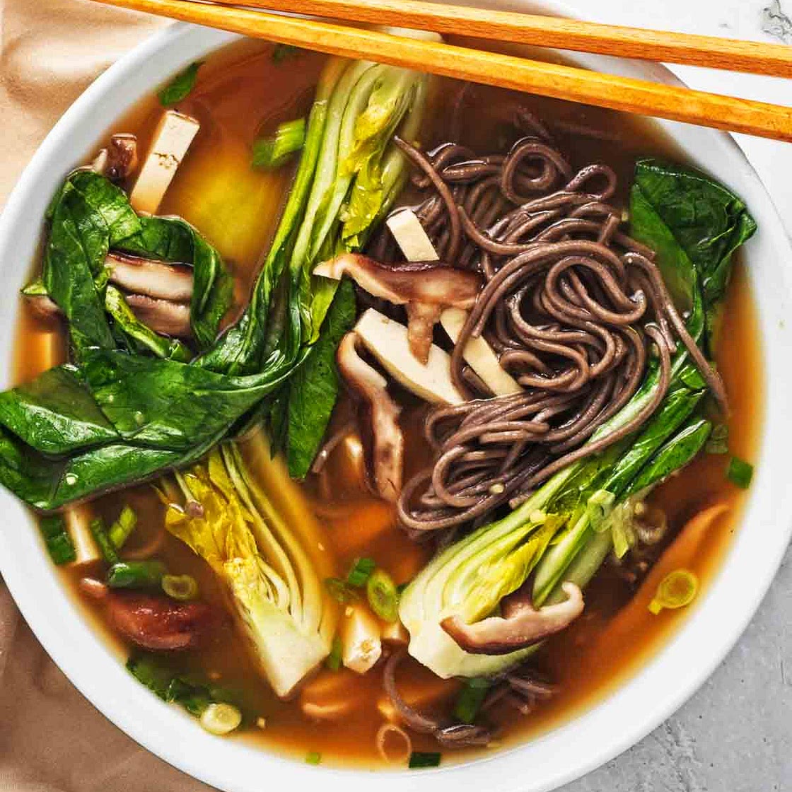Japanese Noodles Soup With Soba Noodles