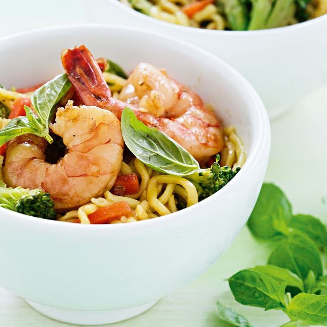 Hokkien noodles with prawns