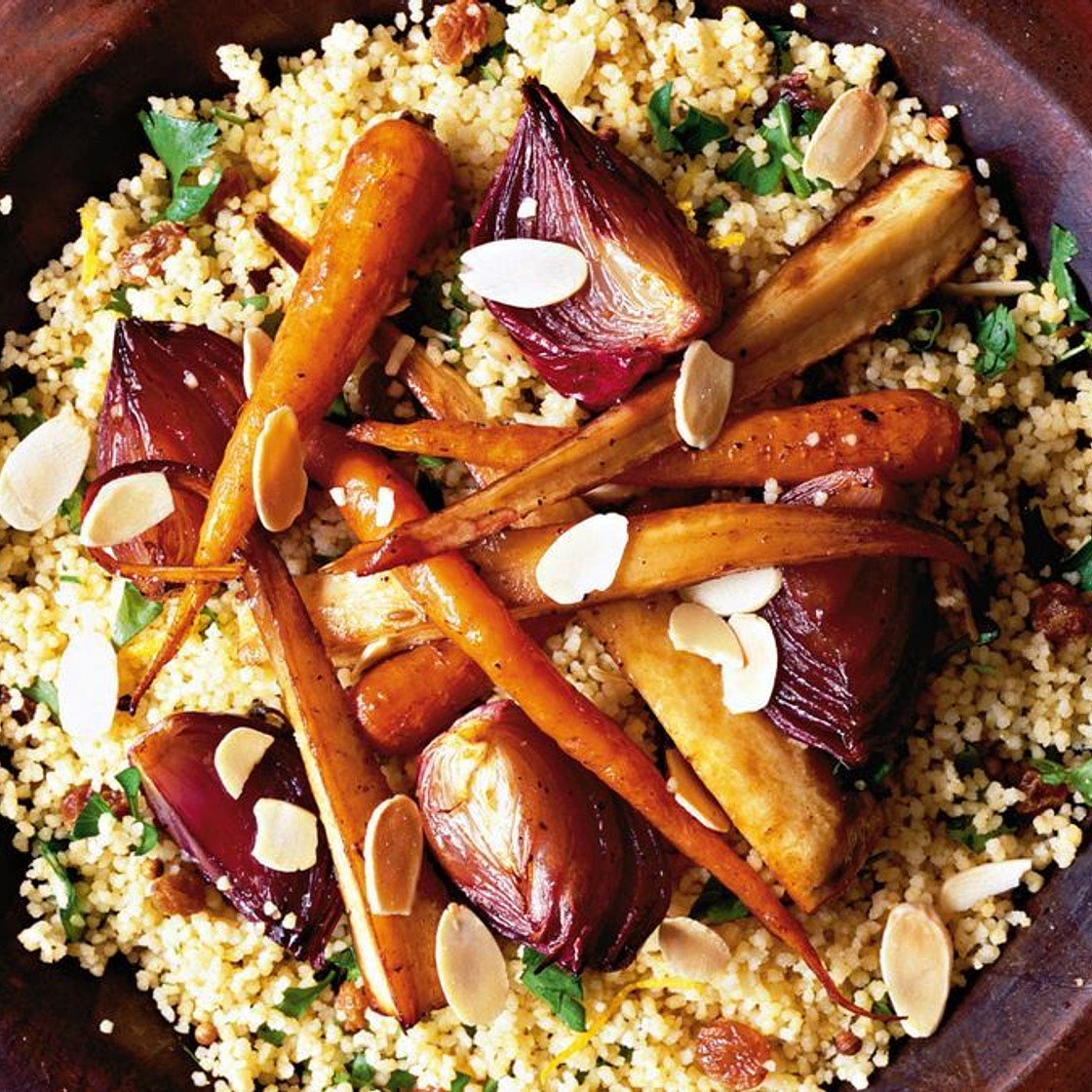 Warm roast vegetable couscous salad