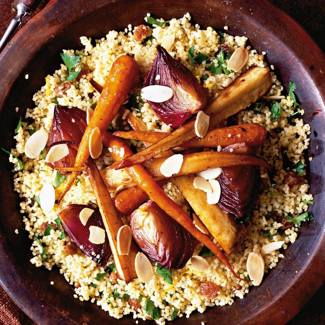 Warm roast vegetable couscous salad