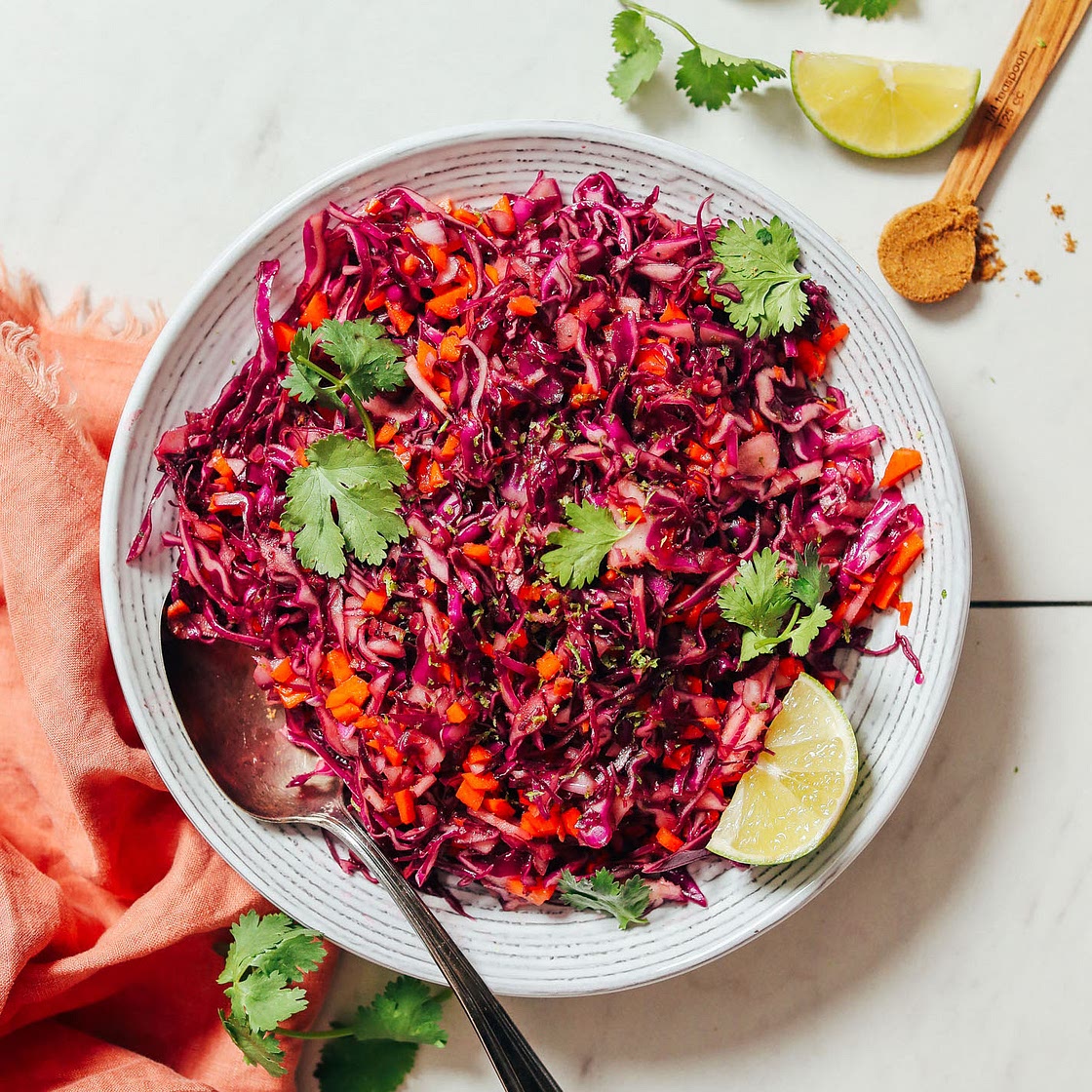 Quick Citrusy Cabbage Slaw (Mayo-Free)