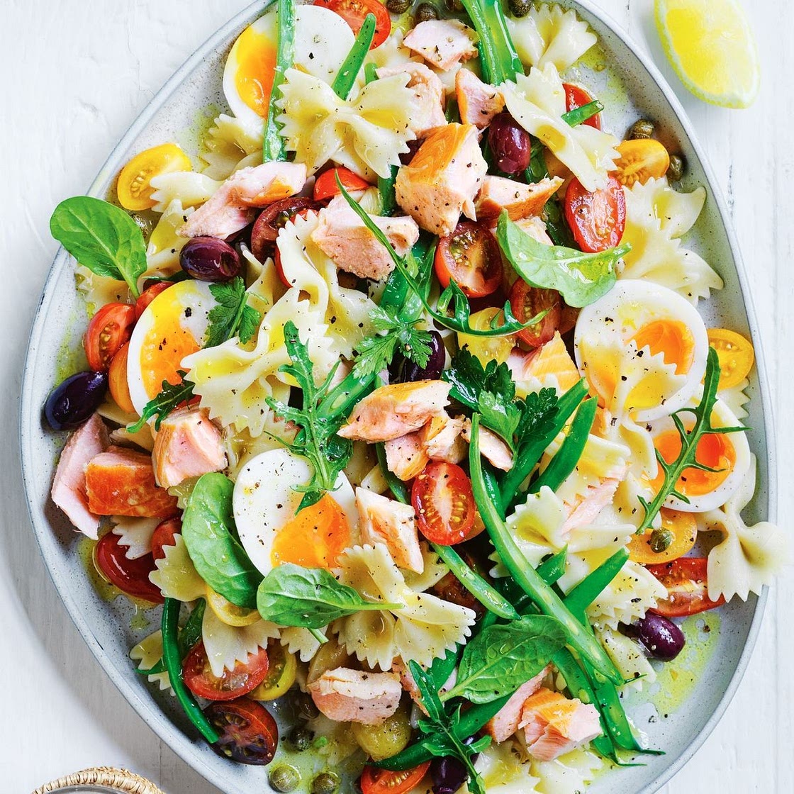 Salmon nicoise pasta salad recipe