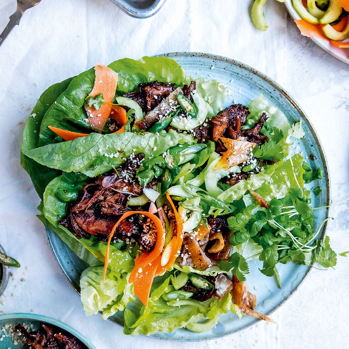 Hoisin duck lettuce wraps