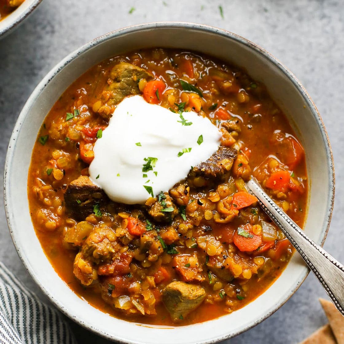 Moroccan-Spiced Beef and Lentil Stew