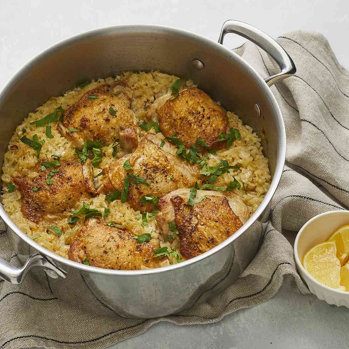 One-Pot Crispy Chicken and Rice