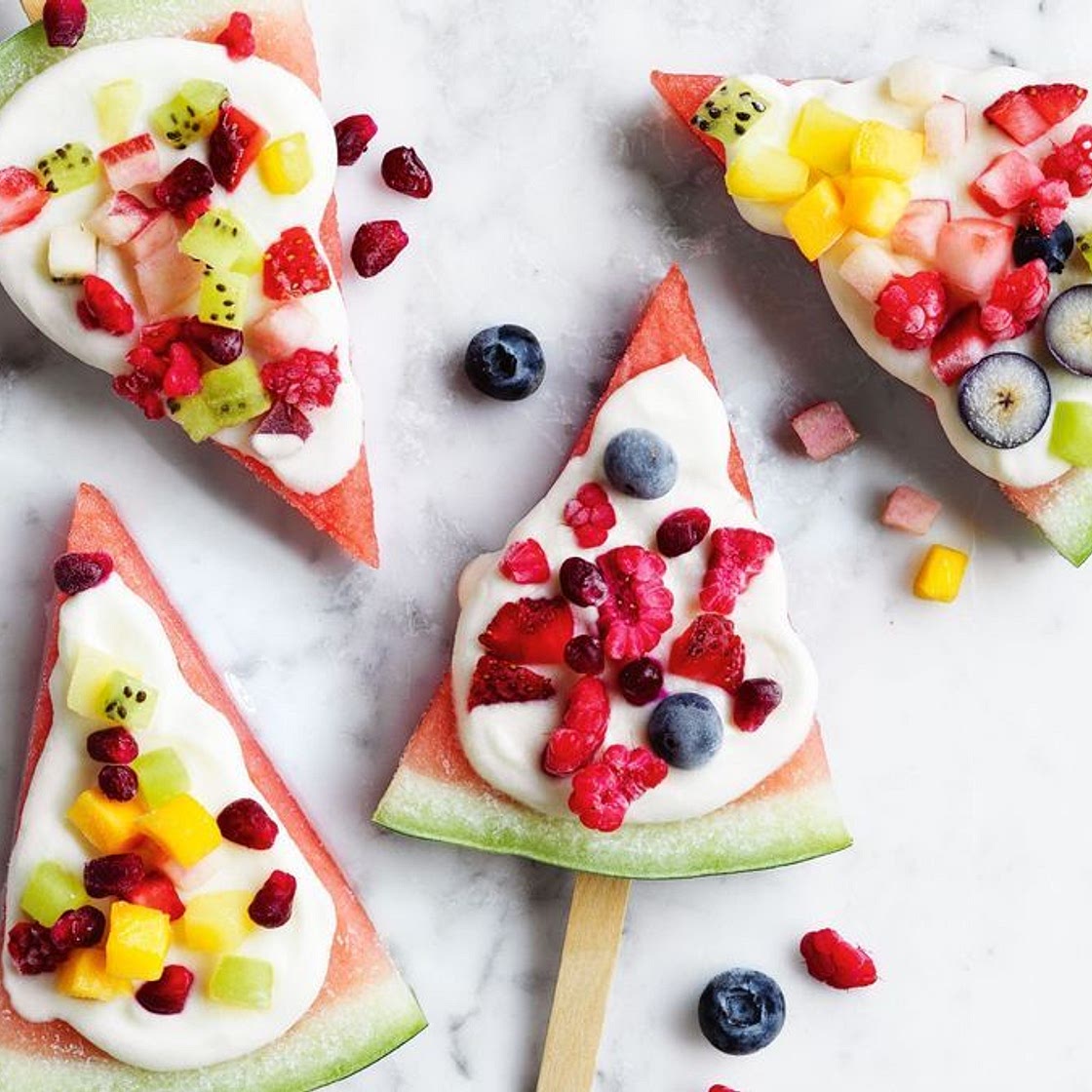 Watermelon and yoghurt pops recipe