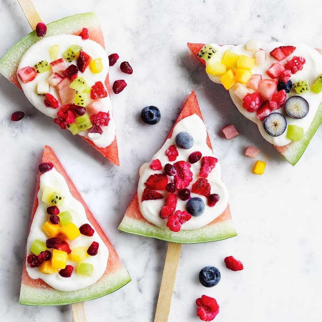Watermelon and yoghurt pops recipe