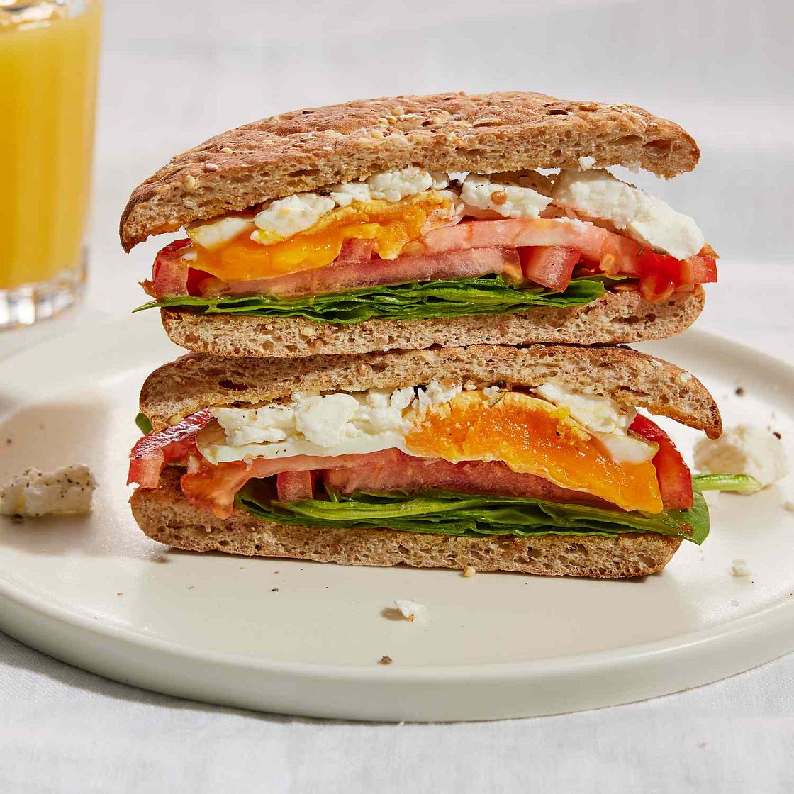 Egg Sandwiches with Rosemary, Tomato & Feta