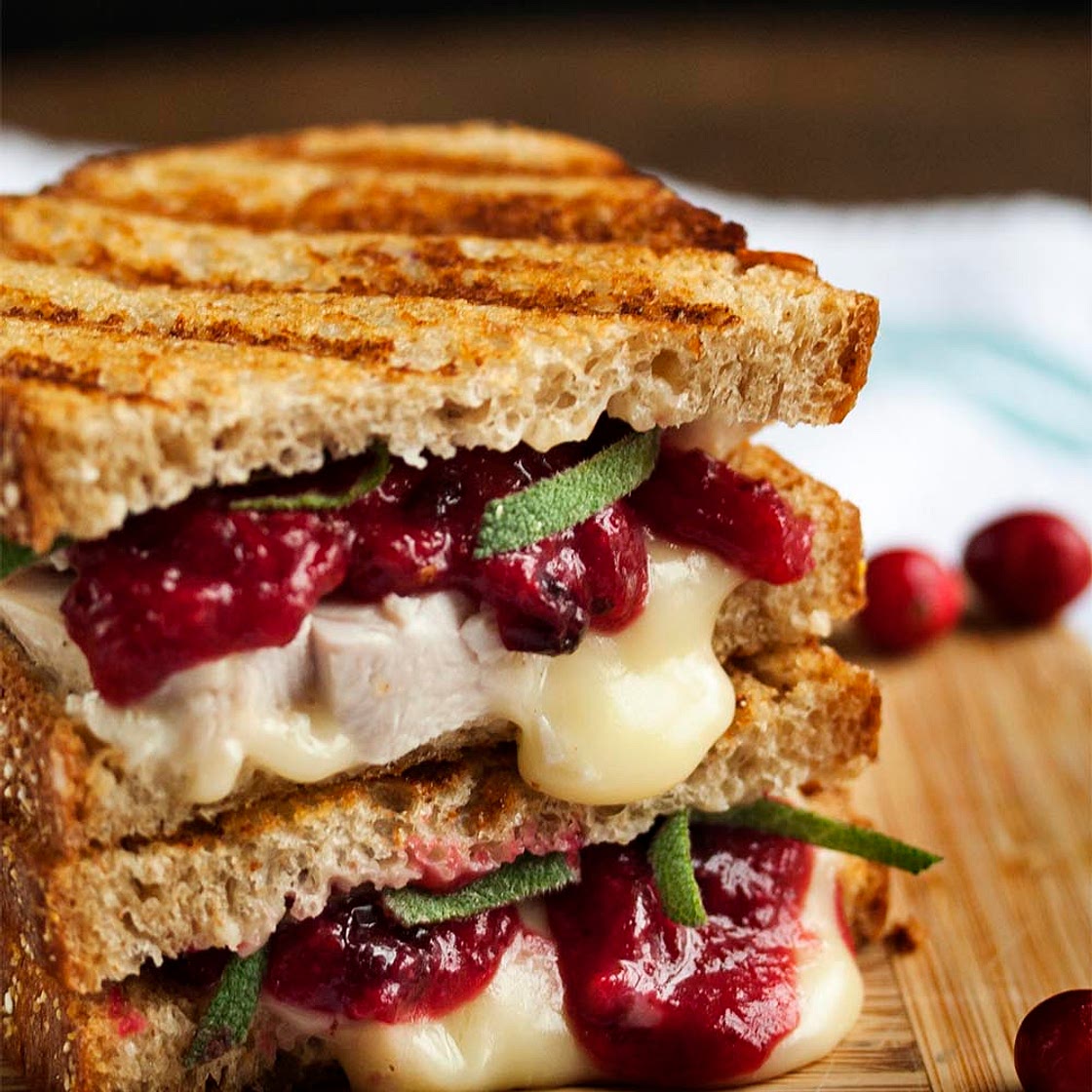 Turkey, Brie and Cranberry Mustard Panini