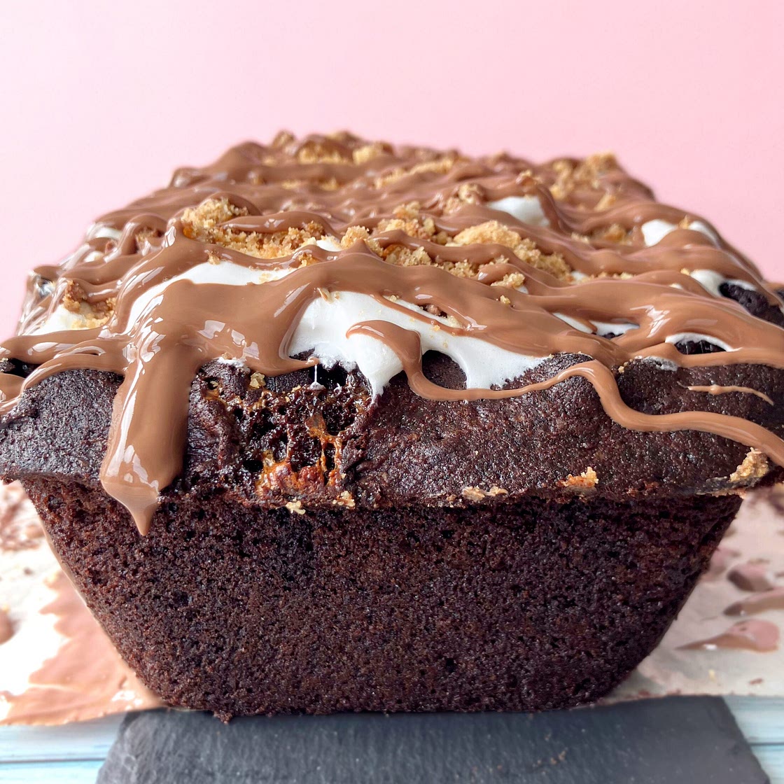 S'Mores Chocolate Loaf Cake