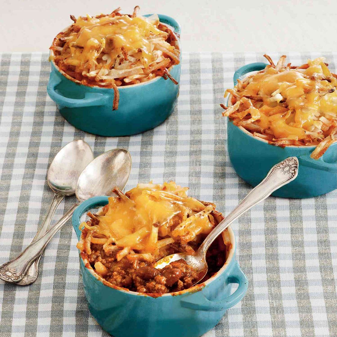 Cheesy Chili Hash Brown Bake Recipe