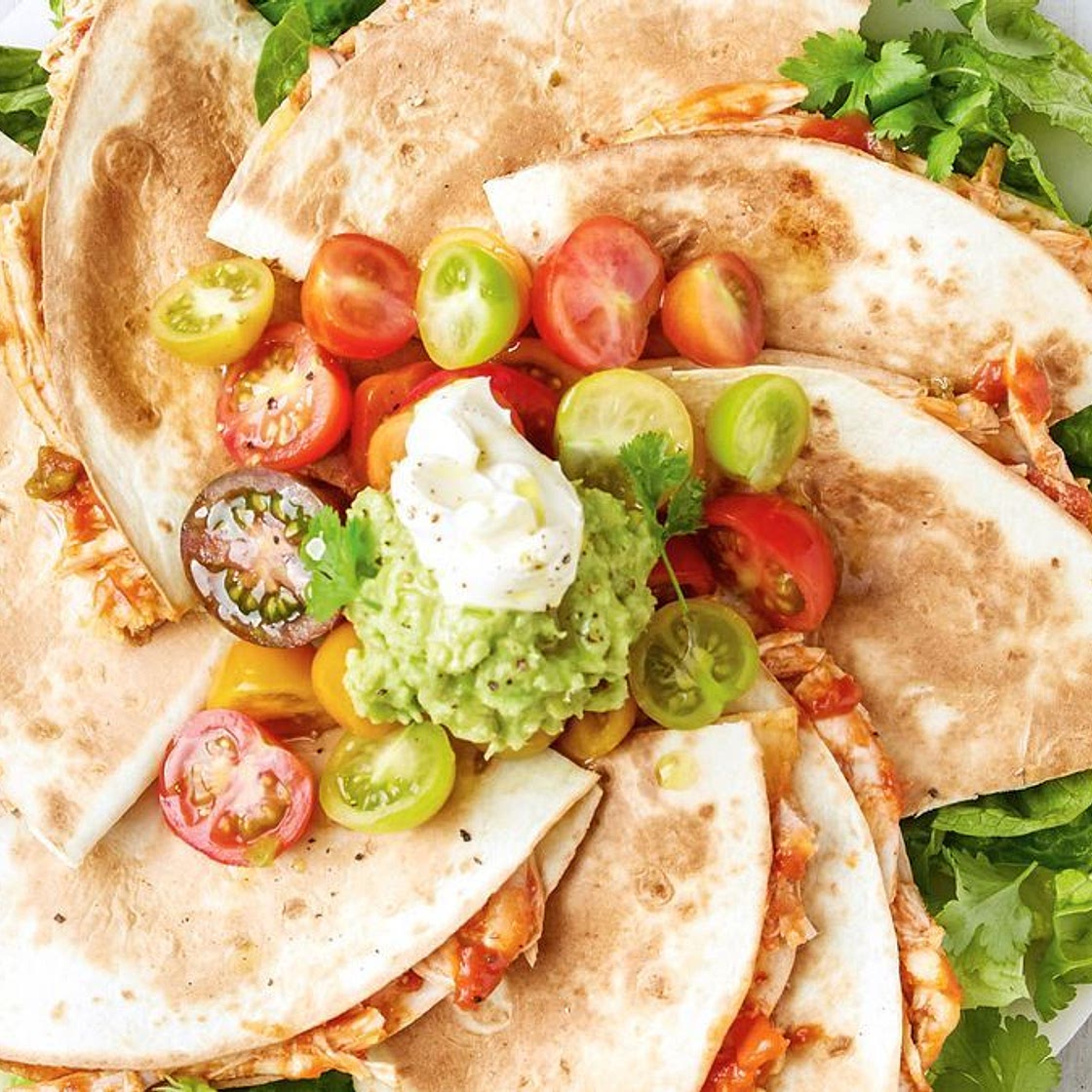 Pulled chicken quesadillas recipe