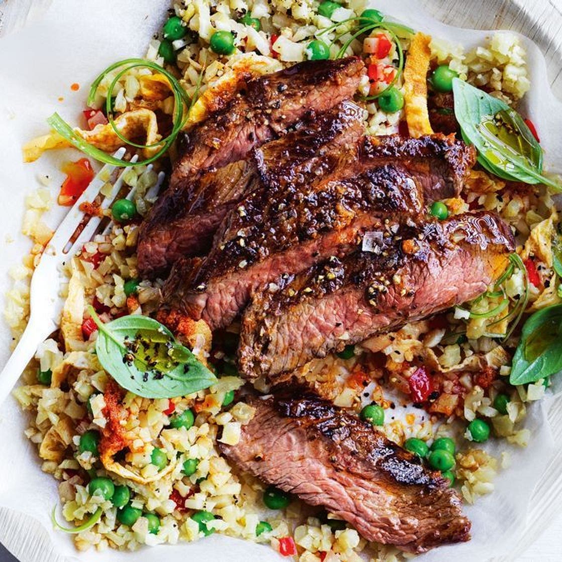 Red curry beef with cauliflower rice recipe