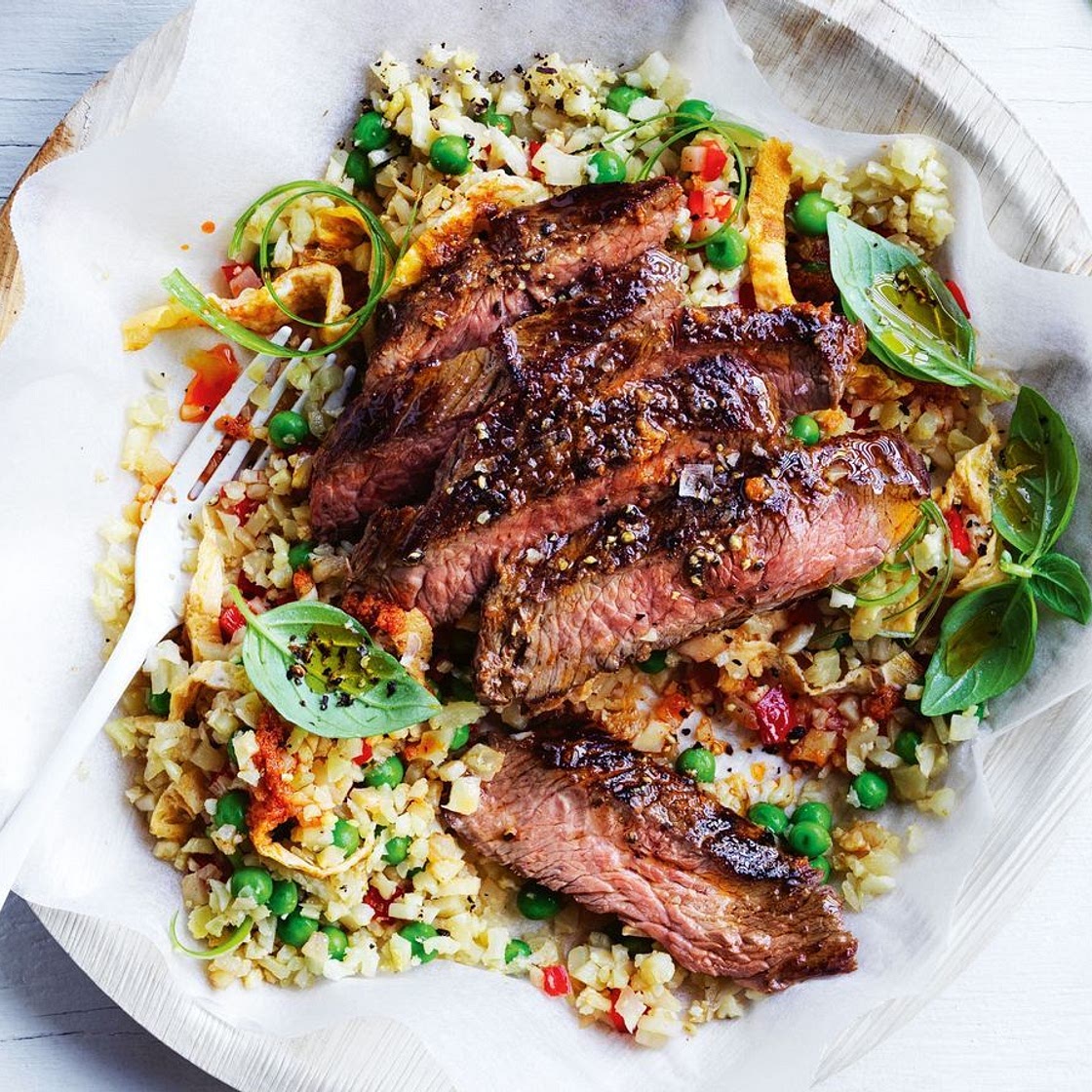 Red curry beef with cauliflower rice recipe