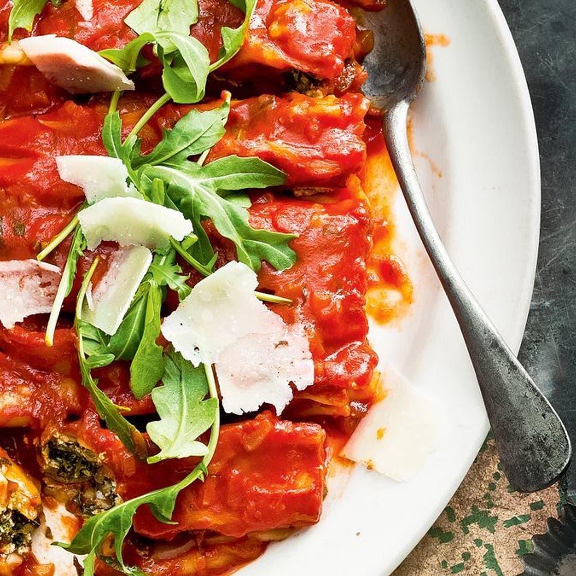 Spinach and ricotta cannelloni