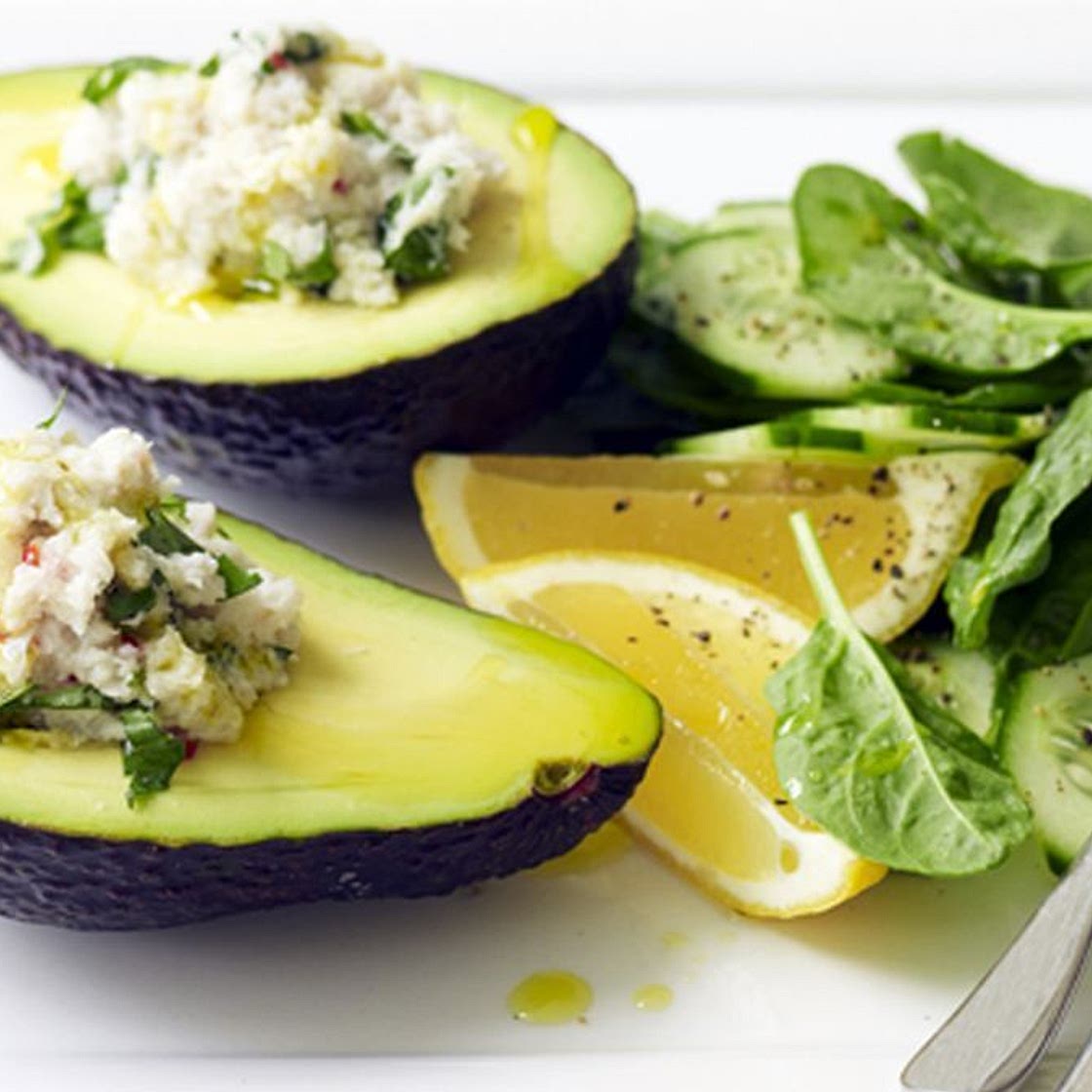 Coconut-crab stuffed avocado