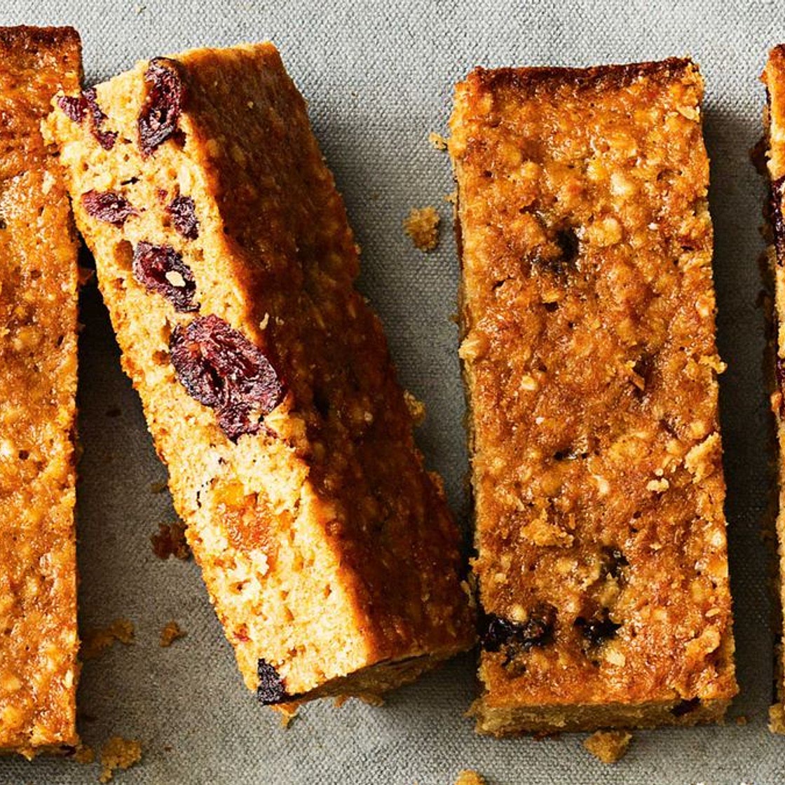 Cranberry and lemon quinoa bars