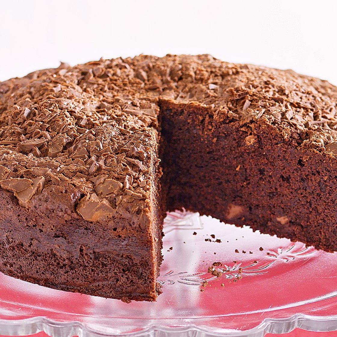Melt & mix triple choc cake