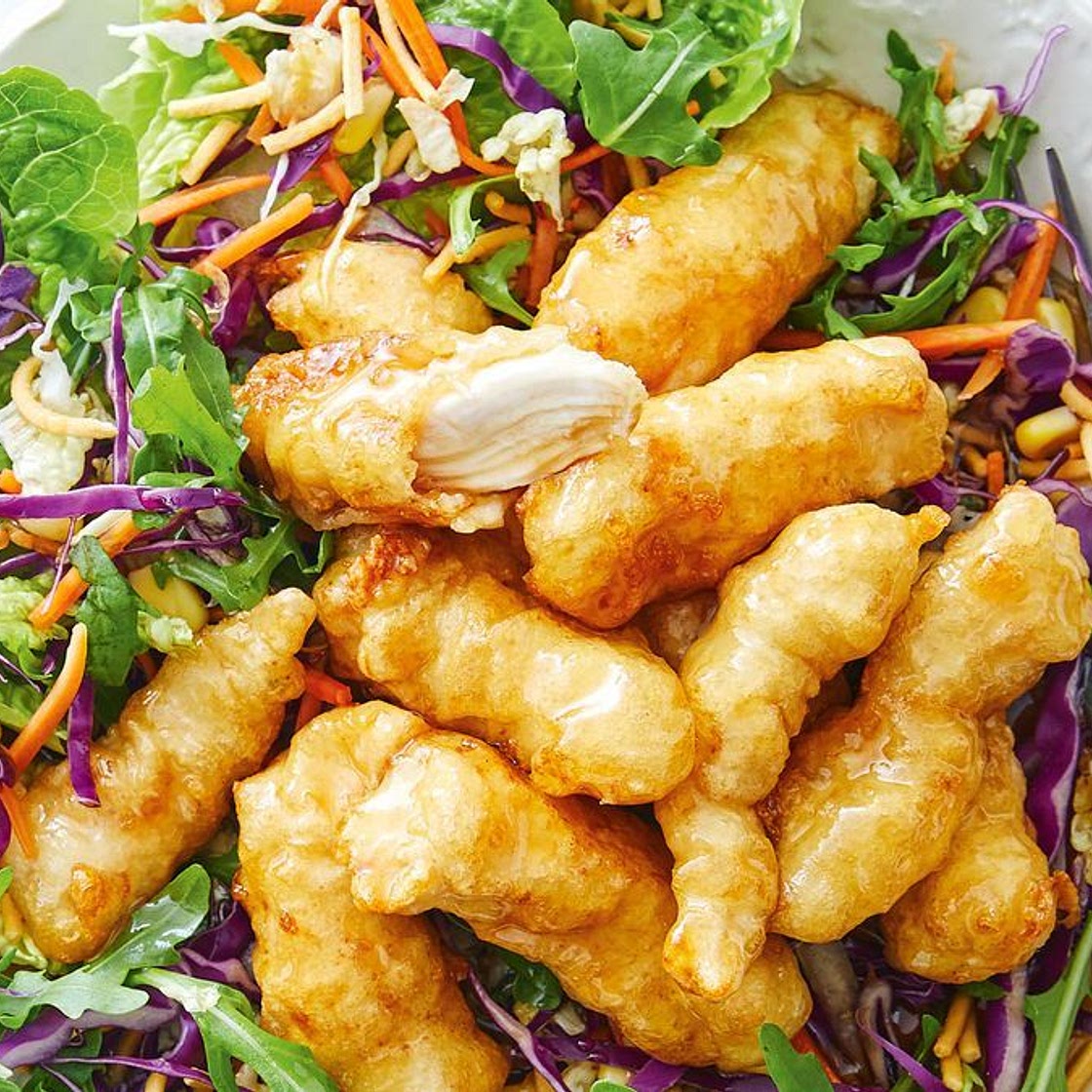 Sticky lemon chicken salad recipe