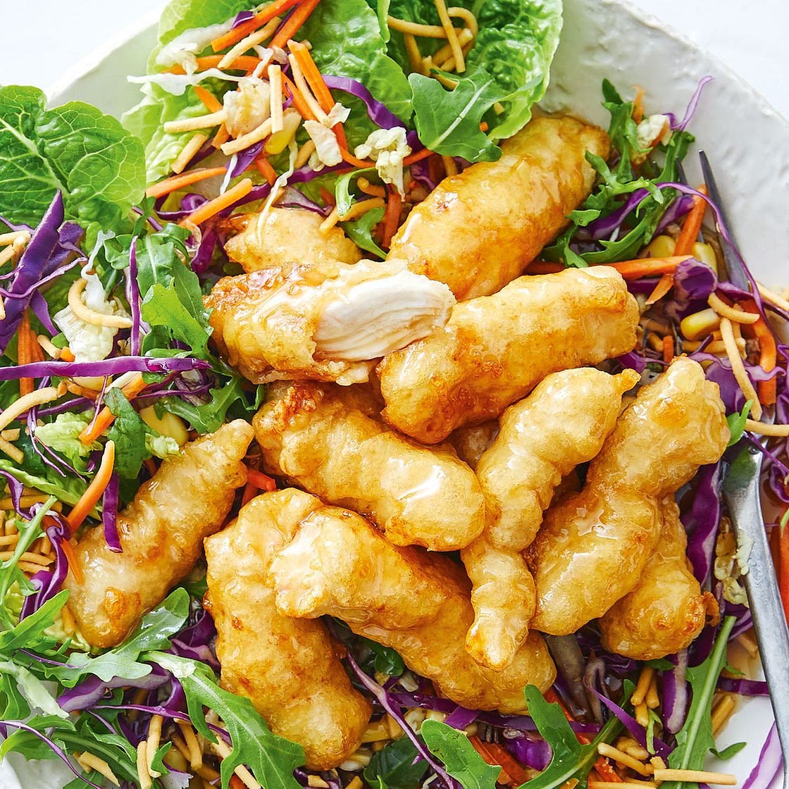 Sticky lemon chicken salad recipe