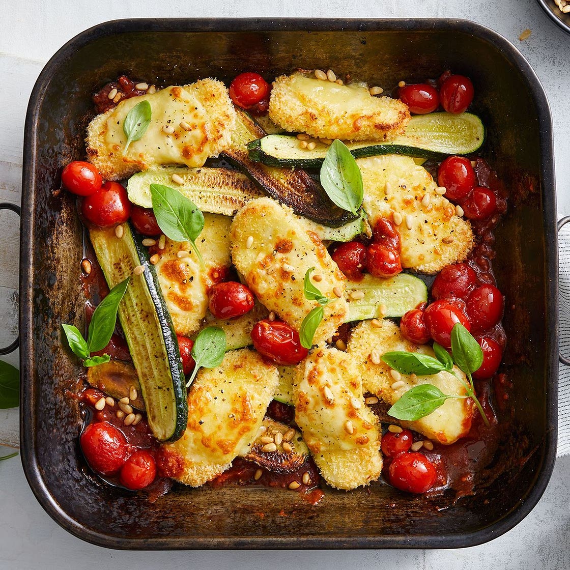 Haloumi parmigiana bake recipe