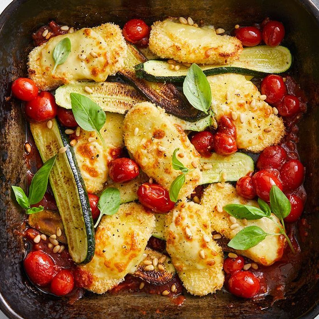 Haloumi parmigiana bake recipe