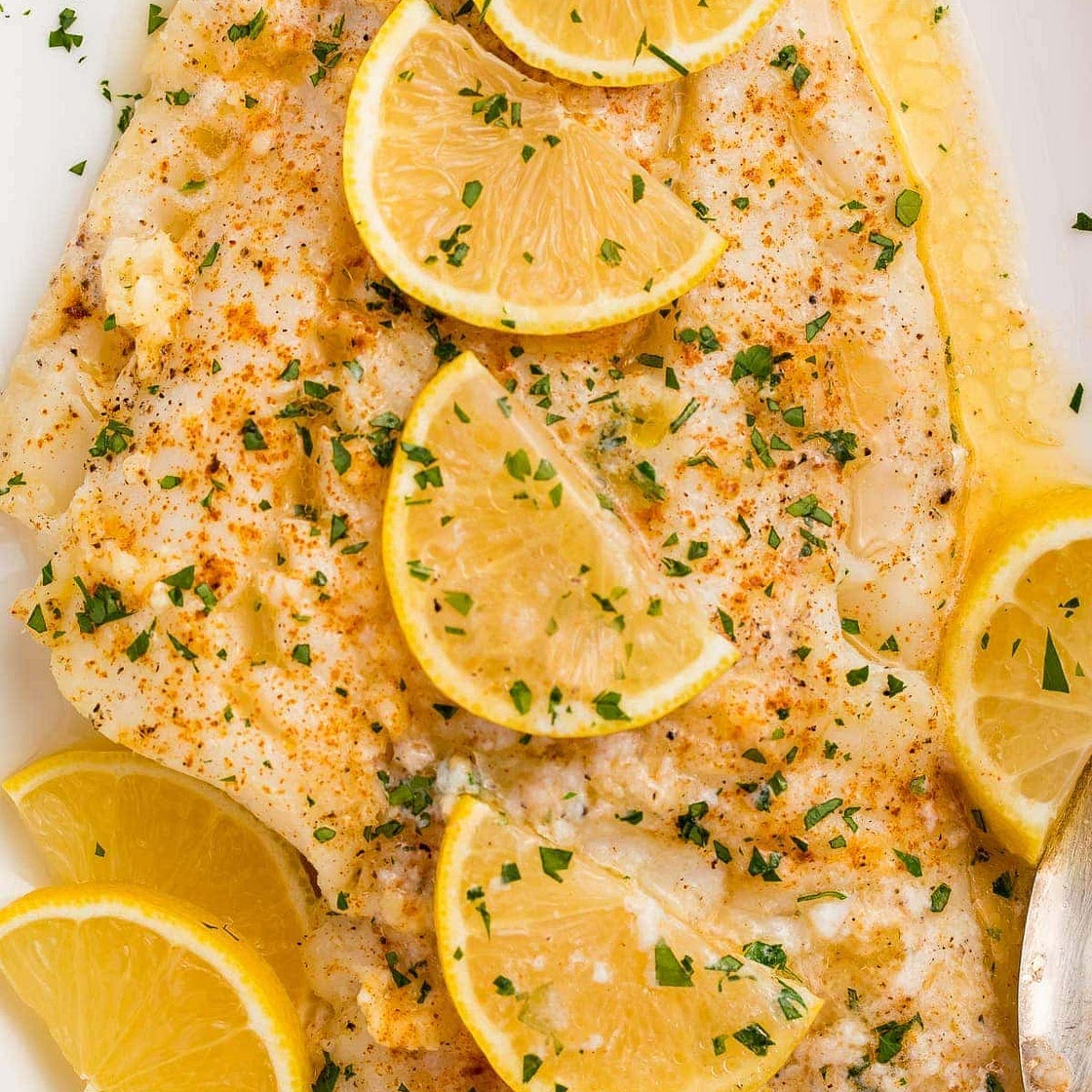 Baked Fish with Lemon-Garlic Butter
