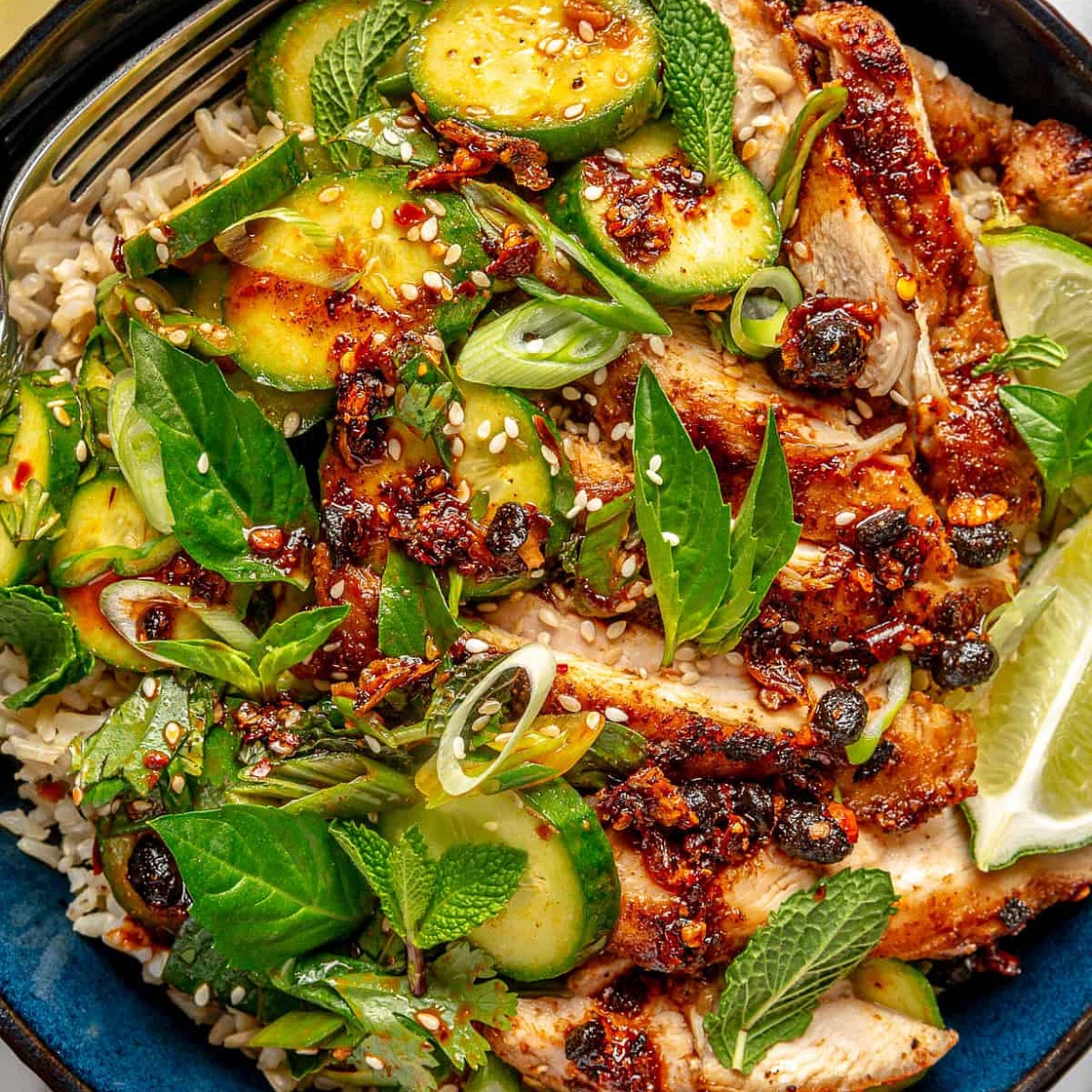 Chili Crisp Chicken Bowls