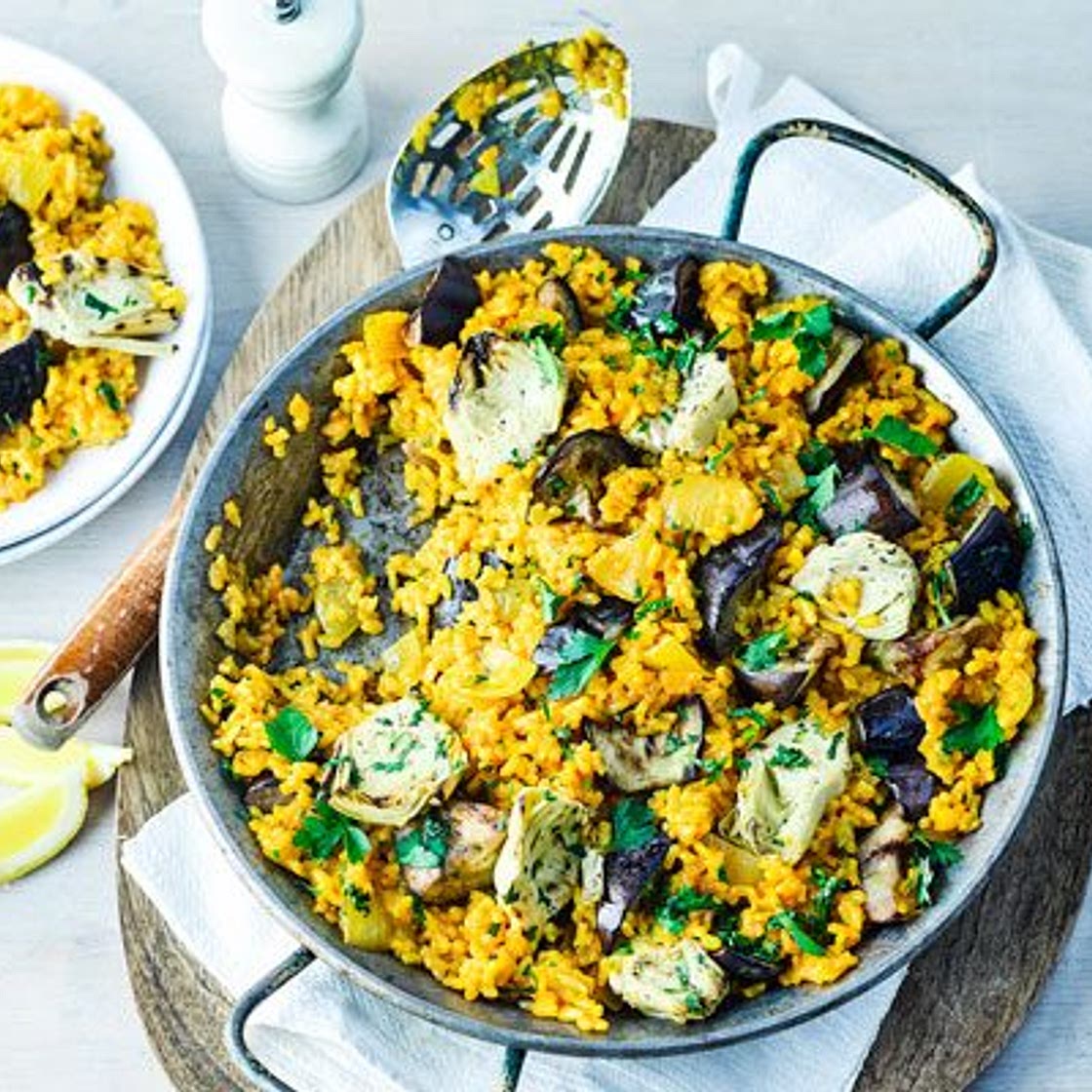 Artichoke & aubergine rice