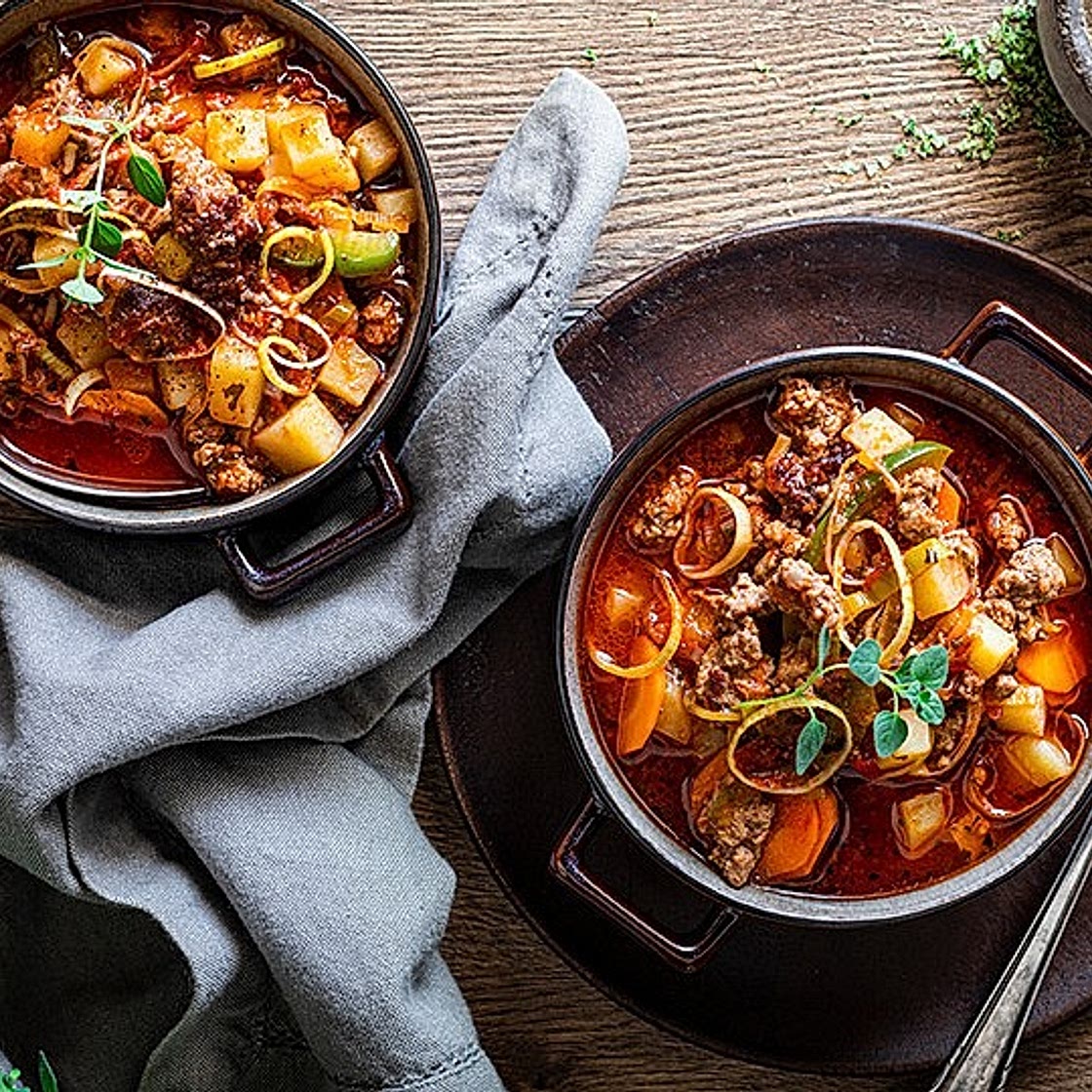Bunter Hackfleisch-Gemüse-Eintopf