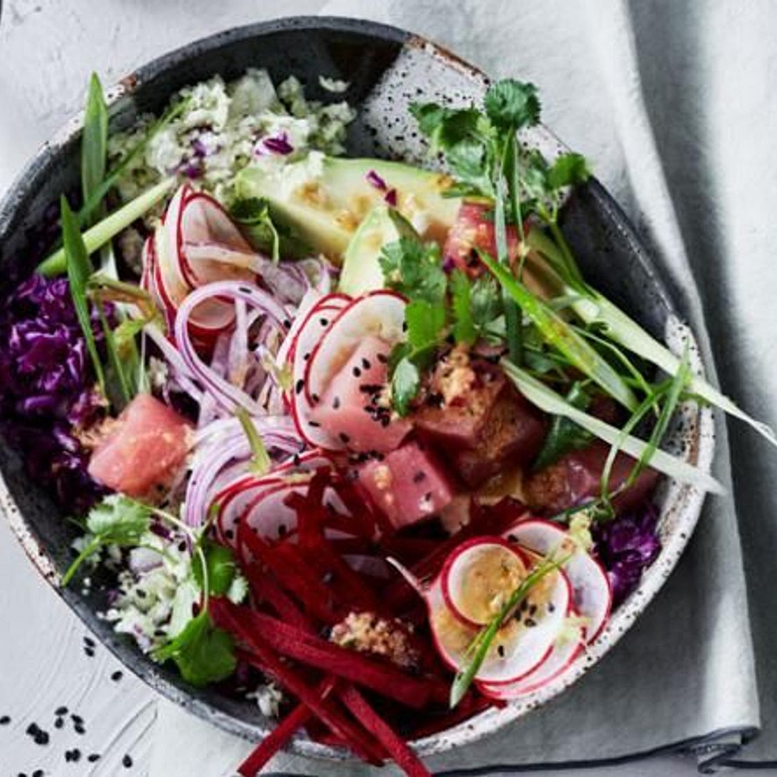 Keto-Friendly Tuna Poke Bowl recipe