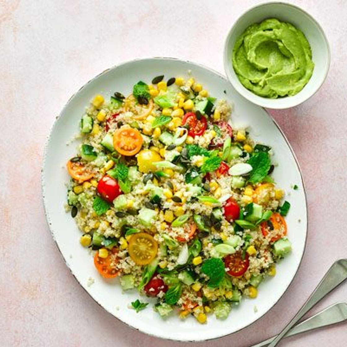 Quinoa salad with avocado mayo