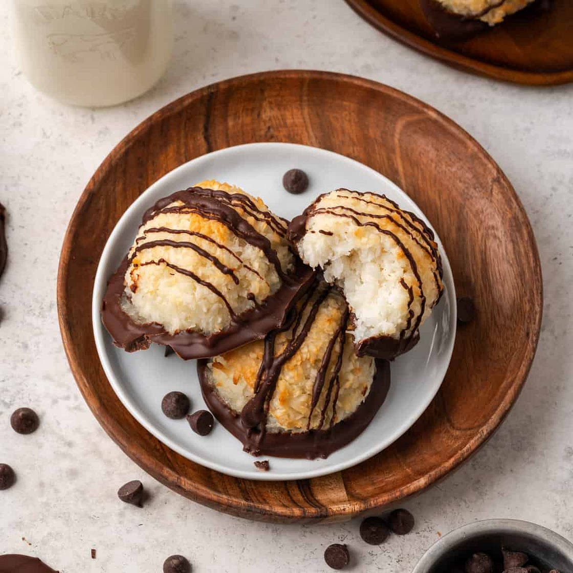 Chocolate Dipped Coconut Macaroons