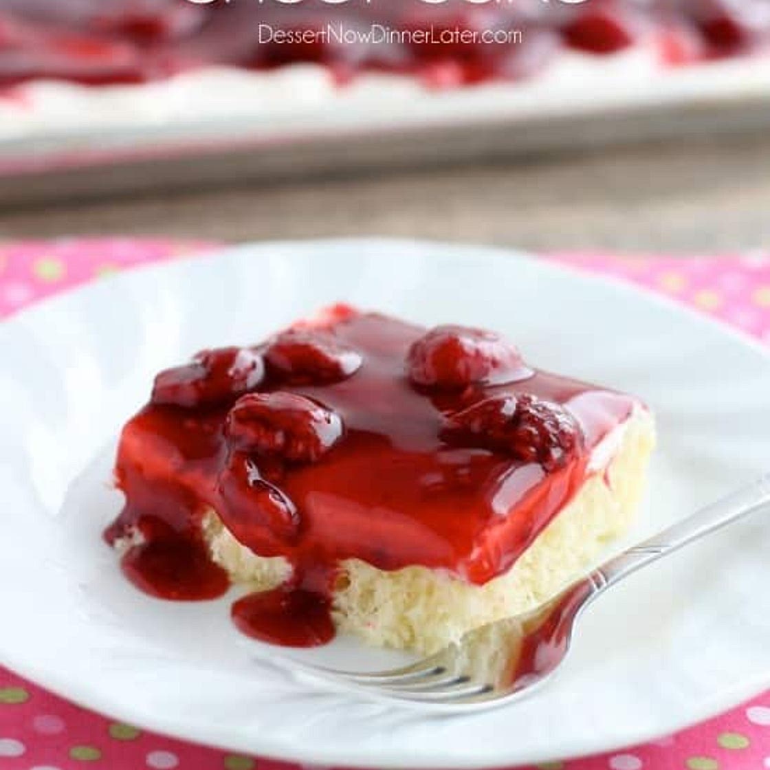 Raspberry Shortcake Sheet Cake
