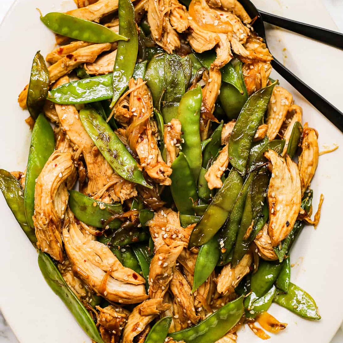 Easy Sesame Chicken and Snow Pea Stir Fry