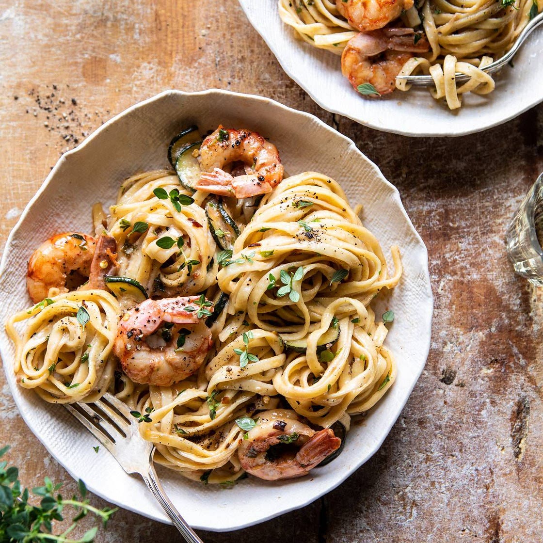 Garden Herb Shrimp Scampi Linguine
