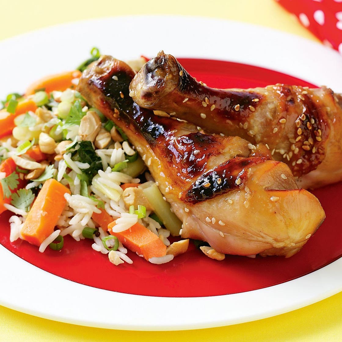 Honey soy chicken with vegie rice